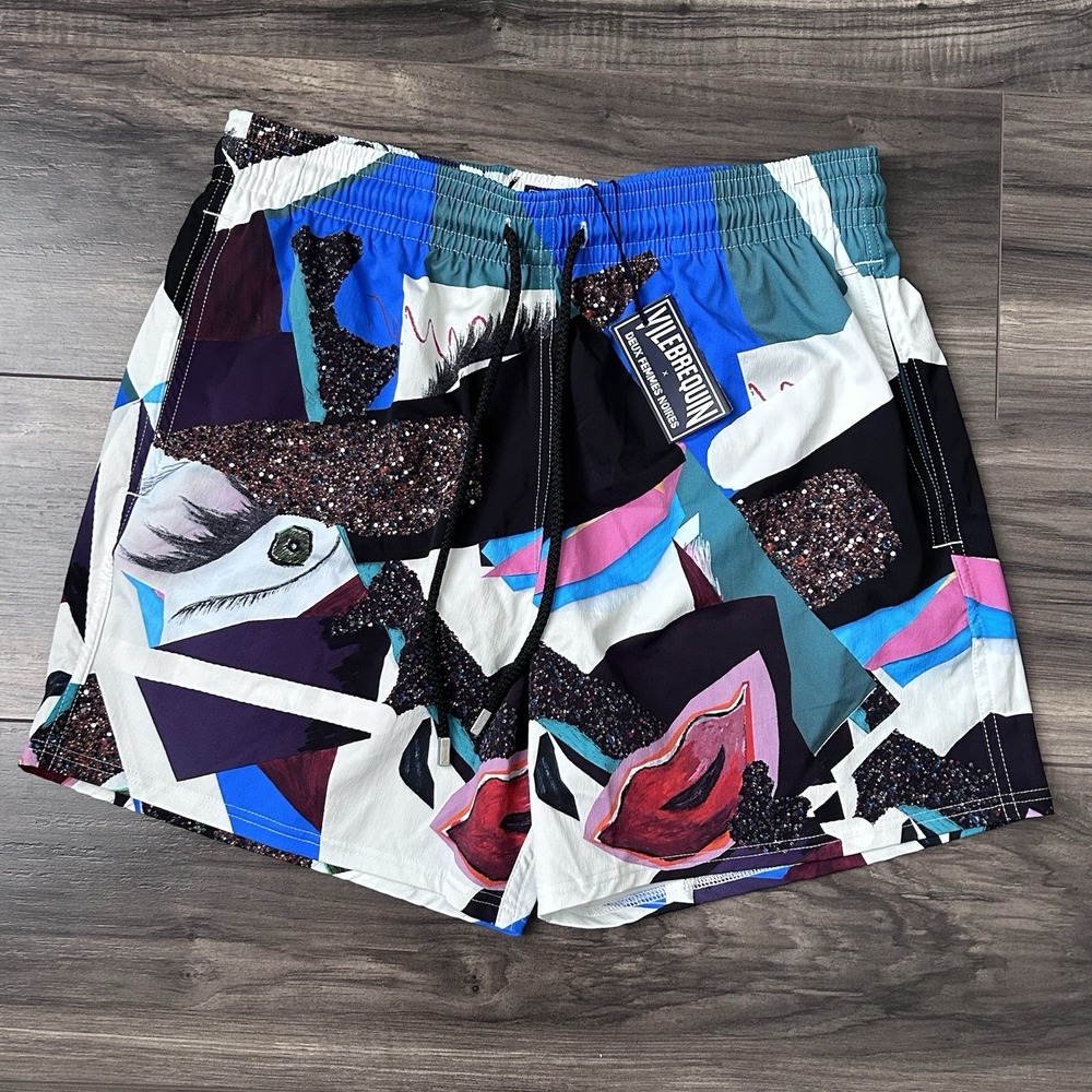 VILEBREQUIN x Deux Femmes Noires Abstract Swim Trunks Board Shorts Mens Large